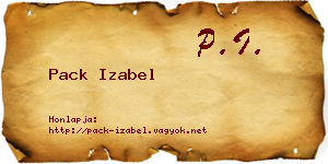 Pack Izabel névjegykártya